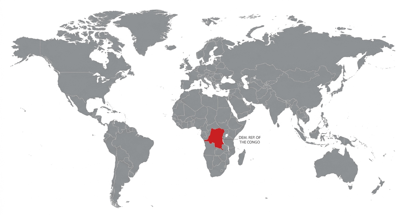 Carte d'intervention Mirindi Security en RDC